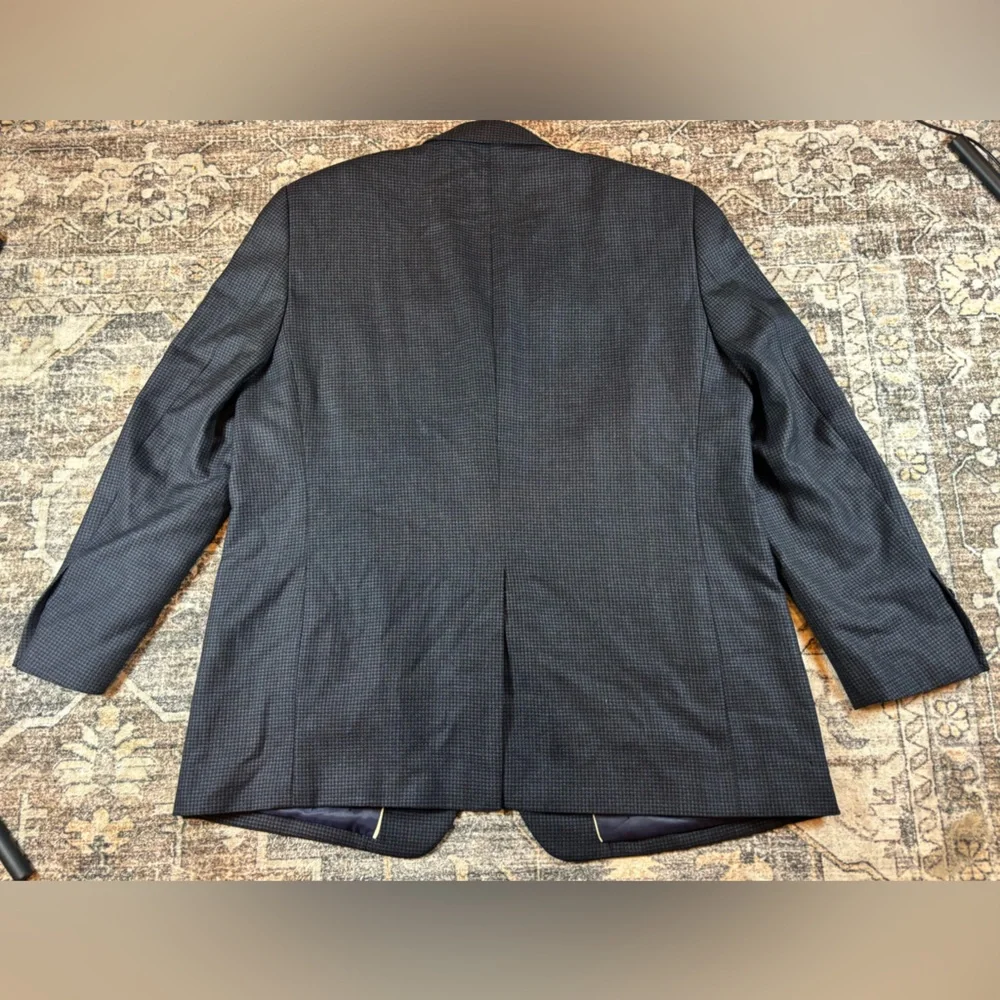 Men’s Joseph & Feiss Houndstooth 100% Wool Sport Coat Blazer Size 46 R‎